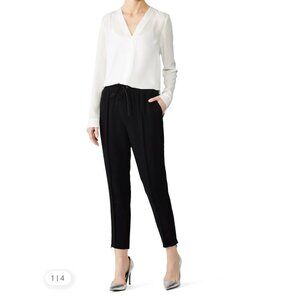Cinq à Sept Adalie Crepe Pants, Black, Size XS K49